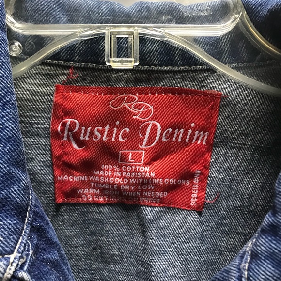 RUSTIC DENIM Women's  Full Zipper Jean Jacket #117636 Large - Picture 2 of 7